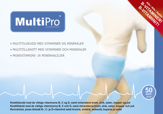 En förpackning med kosttillskottet MultiPro